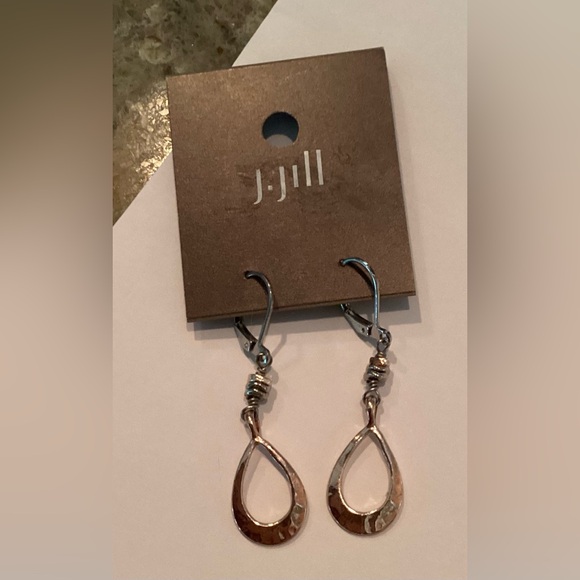 J. Jill Jewelry - NWT J.Jill hammered gold & silver dangle earrings